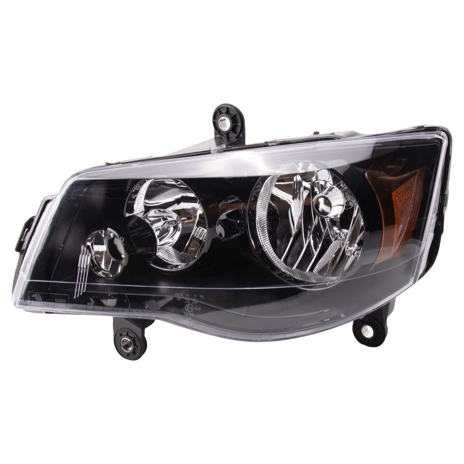 Amazon.com: TRQ Driver Side Headlight Assembly Halogen Black Bezel